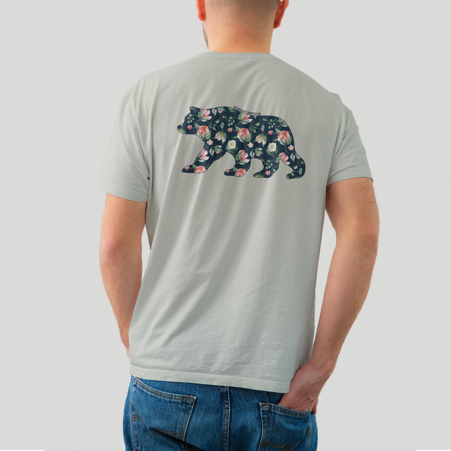 Bear & Blossom Tee | Nature Floral Graphic Shirt – Everdrift Supply Co